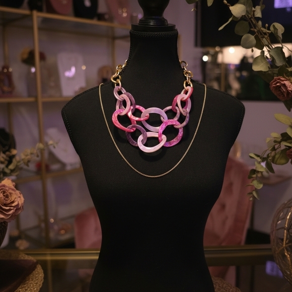 Jewelry - Pink and Purple Statement Necklace